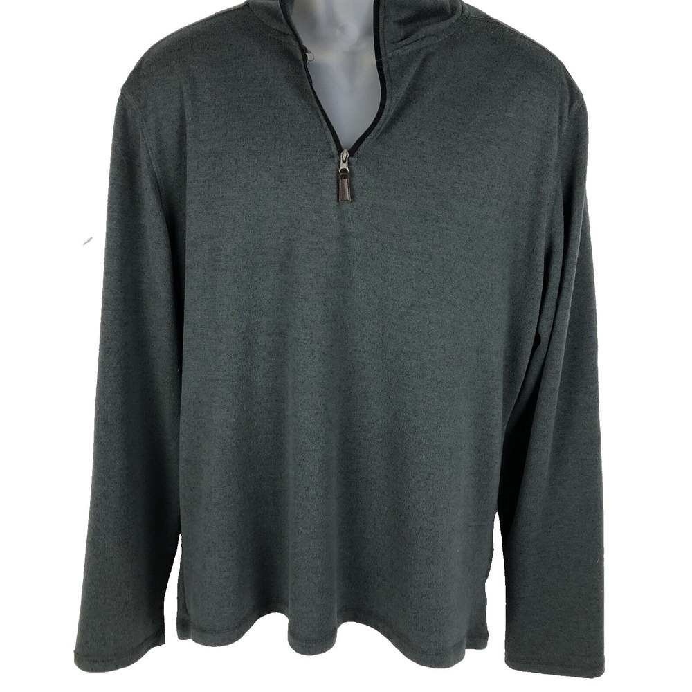 Bruno Milano T Shirt Men's S‎ Gray Super Soft 1/4 zip Henley Stretch mock neck